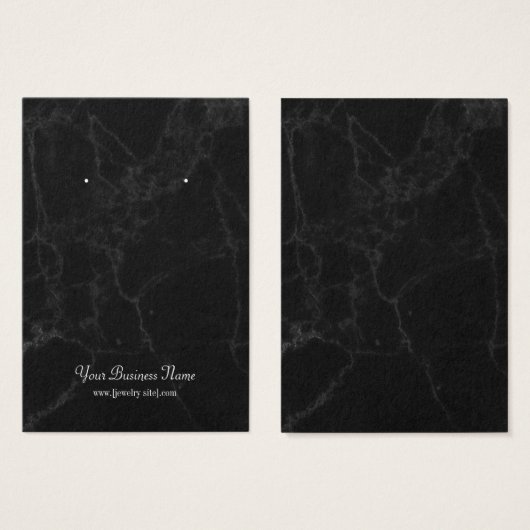 Black Grey Marmer Earring Display Card Visitekaartje (Voorkant /achterkant)