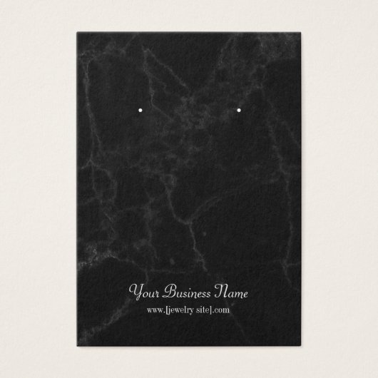 Black Grey Marmer Earring Display Card Visitekaartje (Voorkant)