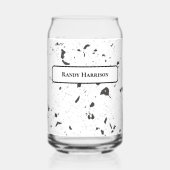 Black & Grey Micro Chips Retro Terrazzo Pattern Blikvorm Glas (Voorkant)