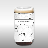 Black & Grey Micro Chips Retro Terrazzo Pattern Blikvorm Glas