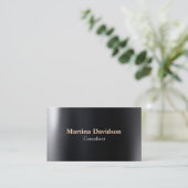 Black Grey Modern Creative Elegant Visitekaartje (Staand voorkant)