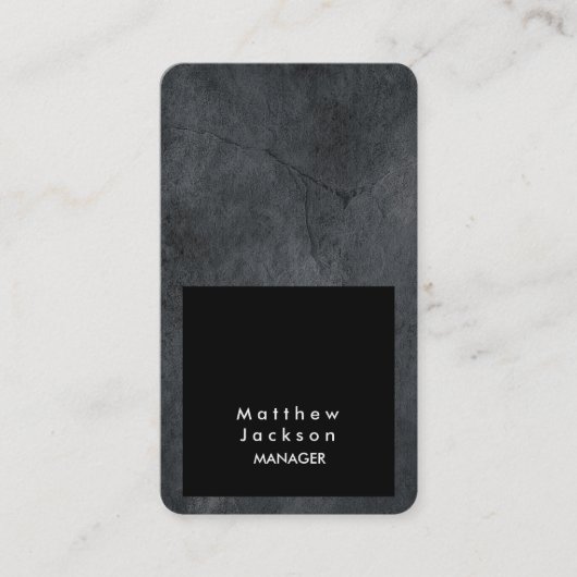 Black Grey Modern Plain Professional Trendy Visitekaartje (Voorkant)