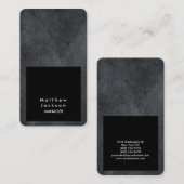 Black Grey Modern Plain Professional Trendy Visitekaartje (Voorkant / Achterkant)