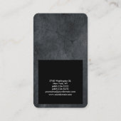 Black Grey Modern Plain Professional Trendy Visitekaartje (Achterkant)