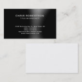 Black Grey Modern Simple Plain Visitekaartje (Voorkant / Achterkant)