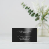 Black Grey Modern Simple Plain Visitekaartje (Staand voorkant)