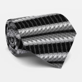 Black Grey Modern Stropdas - Aangepaste kleuren (Opgerold)