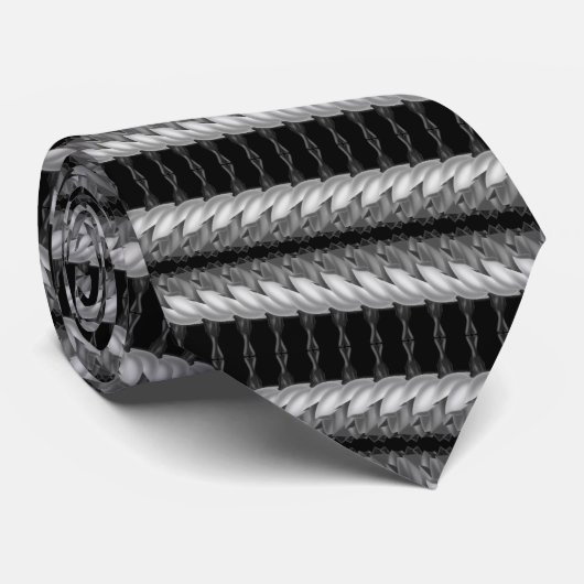 Black Grey Modern Stropdas - Aangepaste kleuren (Opgerold)