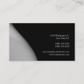 Black Grey Monogram Chic Visitekaartje (Achterkant)