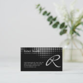 Black Grey Monogram Consultant Visitekaartje (Staand voorkant)