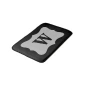 Black Grey Monogram Initiaal Home Decorative Badmat (Gekanteld)