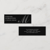 Black Grey Monogram Interior Design Visitekaartje (Voorkant / Achterkant)