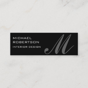 Black Grey Monogram Interior Design Visitekaartje
