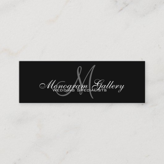 Black Grey Monogram  Visitekaartje (Voorkant)
