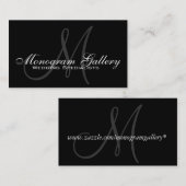 Black Grey Monogram  Visitekaartje (Voorkant / Achterkant)