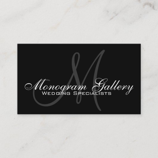 Black Grey Monogram  Visitekaartje (Voorkant)