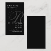 Black Grey Monogram Visitekaartje (Voorkant / Achterkant)