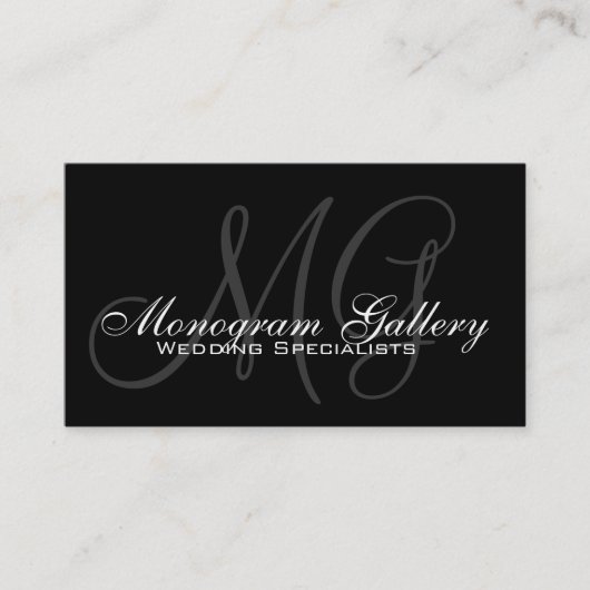 Black Grey Monogram  Visitekaartje (Voorkant)