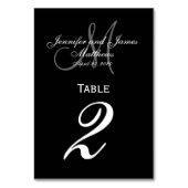 Black Grey Monogram Weddenband Kaart (Voorkant)