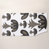 Black Grey Mushroom Patroon Badhanddoek (Badhanddoek)