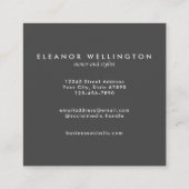 Black Grey Ombre Gold Confetti Stip Creative Vierkante Visitekaartje (Achterkant)