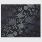 Black Grey Paars Ombre Modern  Floral Cadeaupapier (Vlak)