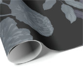 Black Grey Paars Ombre Modern  Floral Cadeaupapier (Rol Hoek)