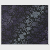 Black Grey Paars Ombre Modern  Floral Cadeaupapier (Vlak)