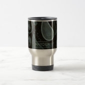 Black Grey Paisley Pattern Elegant Personalised Reisbeker (Center)