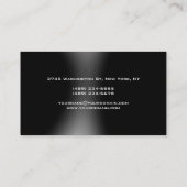 Black Grey Pattern Monogram Manager Visitekaartje (Achterkant)