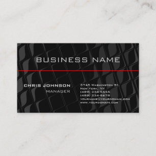 Black Grey Pattern Red Line Trendy Visitekaartje