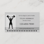 Black Grey Personal Fitness Trainer Gym Afsprakenkaartje (Voorkant)