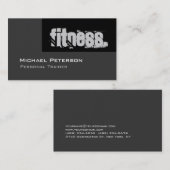 Black Grey Personal Trainer Fitness Visitekaartje (Voorkant / Achterkant)