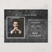 Black Grey Photo in Loving Memory Hartelijk dank Briefkaart (Voorkant)