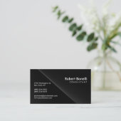 Black Grey Plain Modern Consultant Visitekaartje (Staand voorkant)