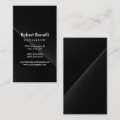 Black Grey Plain Modern Consultant Visitekaartje (Voorkant / Achterkant)