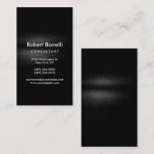 Black Grey Plain Modern Consultant Visitekaartje (Voorkant / Achterkant)
