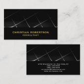 Black Grey Plain Modern Consultant Visitekaartje (Voorkant / Achterkant)