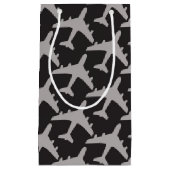 Black Grey Plane Airplanes Pilot Plane Aviation Klein Cadeauzakje (Voorkant)