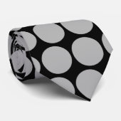 Black Grey Polka Dots Pattern - Stropdas (Opgerold)