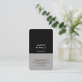 Black Grey Professional Modern Elegant Minimalist Visitekaartje (Staand voorkant)