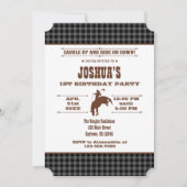 Black Grey Pset Cowboy Rodeo Birthday Uitnodiging (Voorkant)