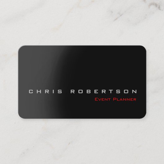 Black Grey Red Stylish Visitekaartje van Event Pla (Voorkant)