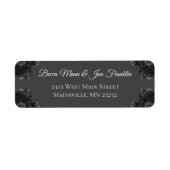 Black Grey Rozen Gothic Wedding Etiket (Voorkant)