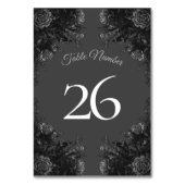 Black Grey Rozen Gothic Wedding Kaart (Voorkant)