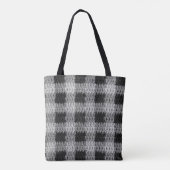 Black Grey Shades Business Play Texture Crochet Tote Bag (Achterkant)