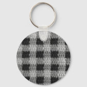 Black Grey Shades Business Pset Crochet Print op Sleutelhanger (Voorkant)