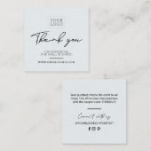 Black & Grey Simple Business Hartelijk dank voor t Vierkante Visitekaartje (Voorkant / Achterkant)