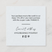 Black & Grey Simple Business Hartelijk dank voor t Vierkante Visitekaartje (Achterkant)