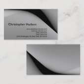Black Grey Simple Plain Visitekaartje (Voorkant / Achterkant)